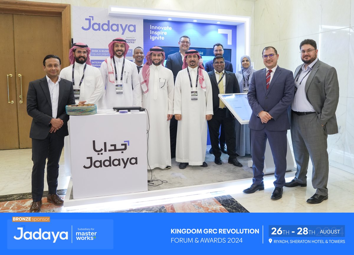 jadayacompany's tweet image. Jadaya is excited to be working closely with our partner, @Corporater, at the Kingdom GRC Revolution Forum 2024. Together, we’re driving innovation in #GPRC and digital transformation.

Looking forward to achieving greater success!
#Jadaya #Corporater #GRC #SaudiVision2030