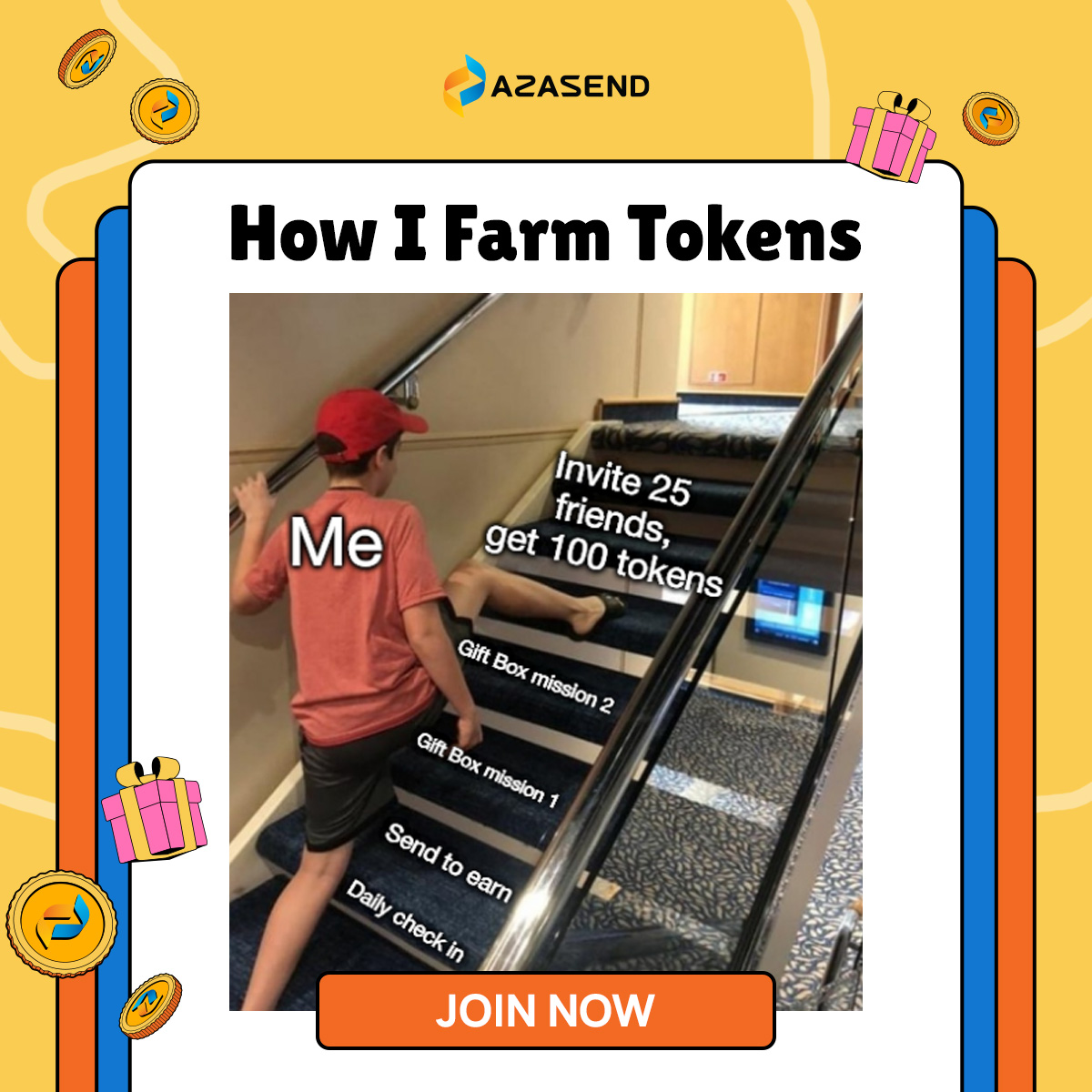 azasend's tweet photo. 🔥 The Hottest Way to Earn Tokens Right
Now!

😆 Ever seen a meme this epic? Check it out and start
stacking those tokens!
Dont forget to claim token now: https://t.co/uudXzBjKvB

#ReferralFrenzy #WinTokens #AzasendRewards
#EarnMore https://t.co/VkhQzeDHln