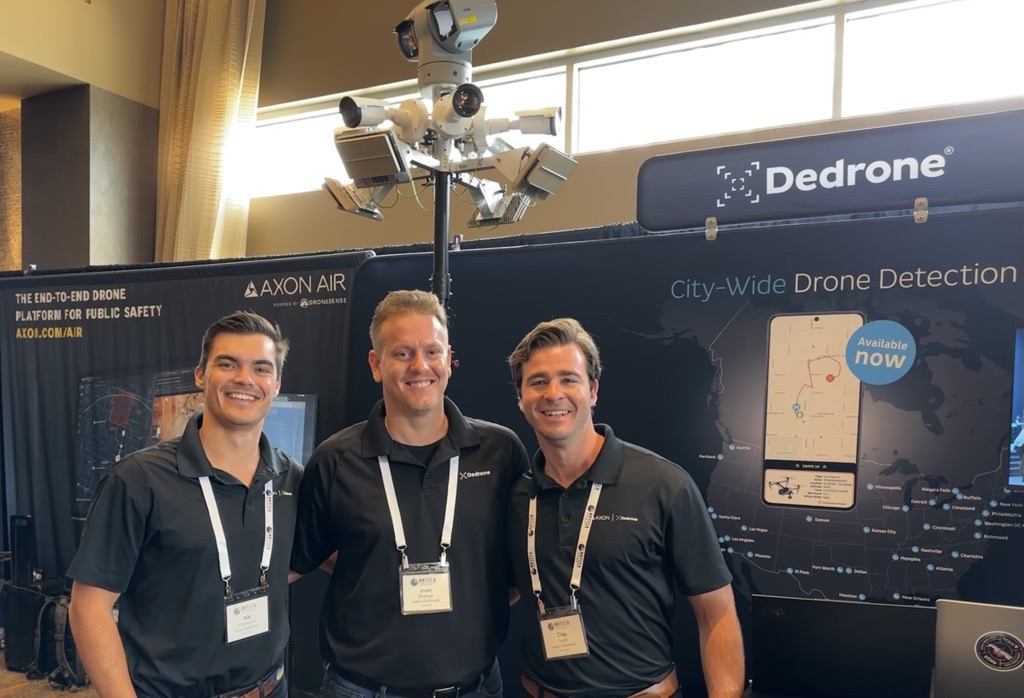 Dedrone's tweet photo. Dedrone is at the #NRTCCA, to demo #counterdrone solutions and help public safety agencies keep our airspace safe from #dronethreats.
#AirspaceSecurity #antidrone #PublicSafety #Dedrone #DroneDetection https://t.co/nEw4DpPheE