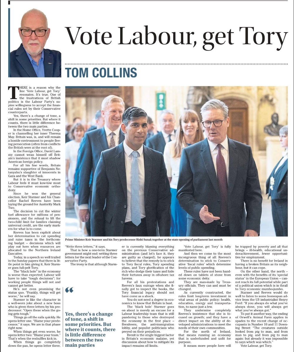 beith123's tweet image. Nice to get a relatively impartial view of just how indistinguishable Labour and Tories are, now   -   outwith the low-grade, tenth-rate drivel from the British MSM;