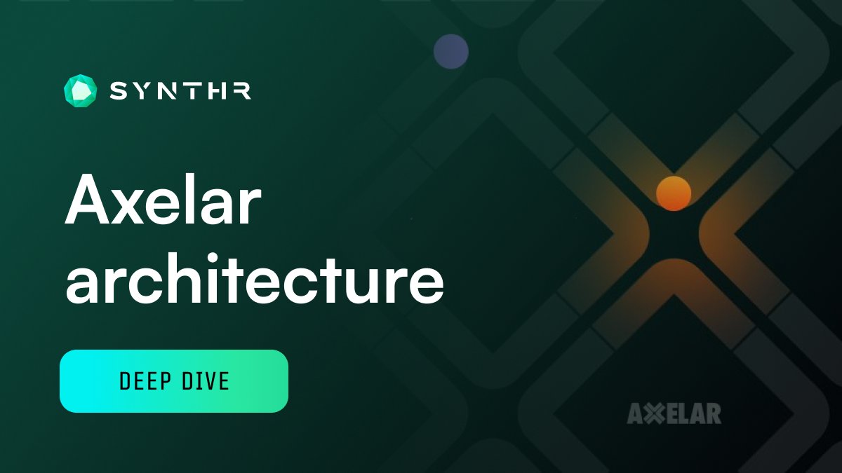SYNTHR (@synthr_io) on Twitter photo Welcome to the 7th edition of syUNIVERSITY! 🎓
Let’s talk about <a href="/axelar/">Axelar Network</a>, a ground breaking interoperability network for blockchain ecosystems.
With Axelar, you connect with chains, like never before.
Let's take a look at its architecture 🧵 Welcome to the 7th edition of syUNIVERSITY! 🎓
Let’s talk about <a href="/axelar/">Axelar Network</a>, a ground breaking interoperability network for blockchain ecosystems.
With Axelar, you connect with chains, like never before.
Let's take a look at its architecture 🧵