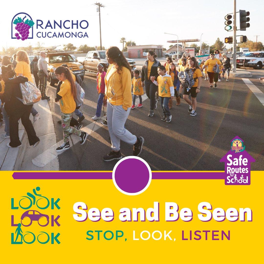 CityOfRC's tweet photo. Cross safely and confidently! Look left, right, and left again before stepping onto the street. Let's keep our routes safe for everyone. 🛑 #SafeRoutesToSchool #LookLookLook #HealthyRC https://t.co/VPhUOuNeFV