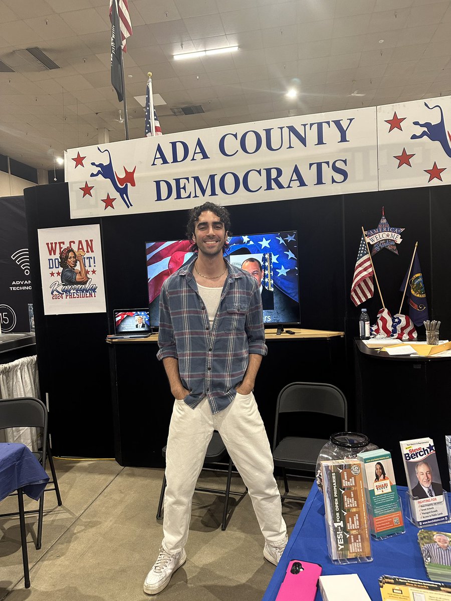 Had the night off in Boise, ID so thought I’d work the Young Democrats table at the Boise State Fair. Helping turn Idaho blue!! Let’s go <a href="/KamalaHarris/">Kamala Harris</a>