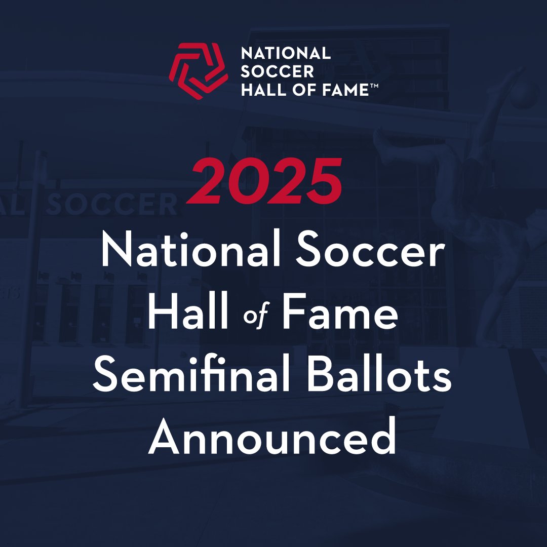 soccerhof's tweet photo. The National Soccer Hall of Fame has released the names of the semifinalists on the Veteran and Builder ballots for the Class of 2025.
Read more: https://t.co/4H5hc63xd7 https://t.co/UPhsk9dQ9h