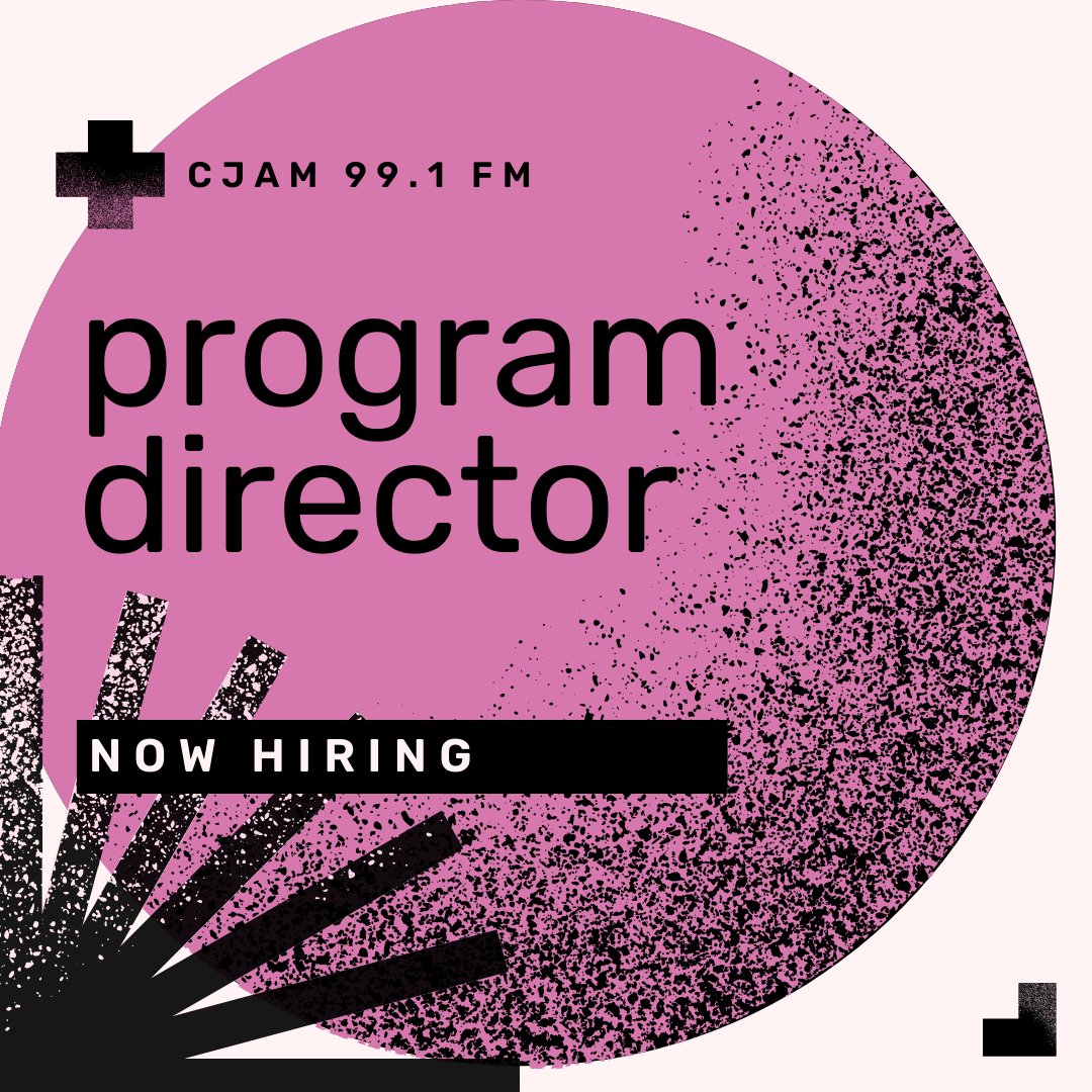 CJAMFM's tweet image. Attention - CJAM FM is looking for a new Program Director. We are looking for someone to be responsible for all aspects of programming. If you are interested in training volunteers in broadcasting, evolving our schedule with music and spoken word programming,