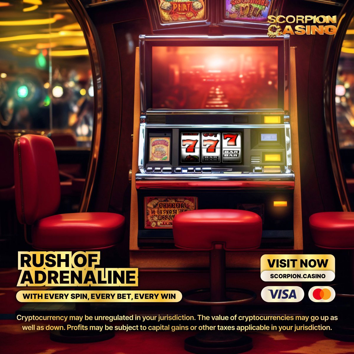 ScorpionCasino's tweet image. 🎢 Rush of Adrenaline!: Every spin, every bet, every win at Scorpion Casino is a shot of pure excitement.

Feel the rush and chase your next big win—your thrilling journey starts here! 🚀 

Play Now: scorpion.casino

#AdrenalineRush #ExcitingGames #PlayNow