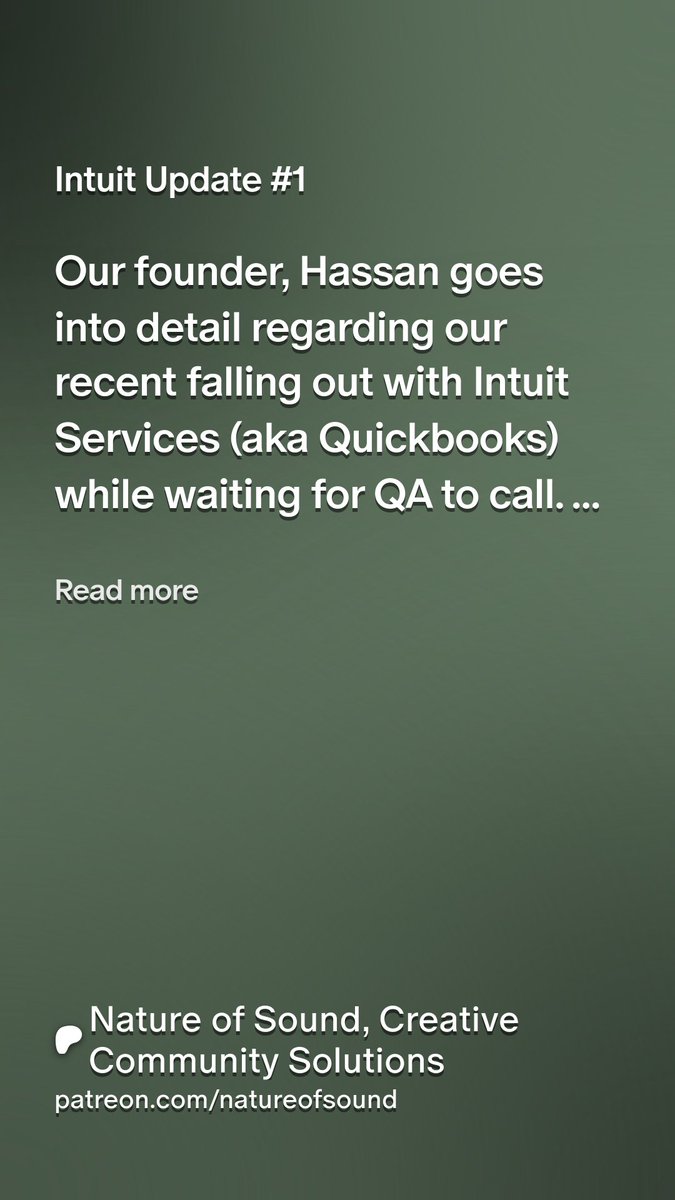 Nature0fsound's tweet photo. Sorry not sorry @intuit @quickbooks
When a customer files a complaint quality assurance should be the first to give them a call. Nobody should have to spend weeks going through call-center hell trying to help your business fulfill its responsibility of adhering to professional practices. As a nonprofit we need services we can trust so we just posted a vlog on
@patreon where our founder details the situation to our donors. 

#patreon #nonprofit #opensourceaccounting #accounting #financial #nonprofitopensource #nonprofitaccounting #opensource #nonprofitfinancial #financialservices #intuit #quickbooks #nightmare #unprofessional 

https://t.co/6kigdxFE41