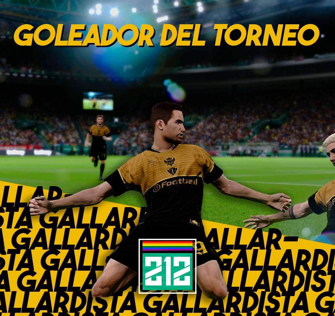 Con 5 goles en todo el campeonato, #Gallardista (<a href="/PES_UN1TED/">PES United CAMPEÓN 🏆</a>) gana el #Morro del #GoleadorDelTorneo correspondiente a #La212.

¡Felicidades!