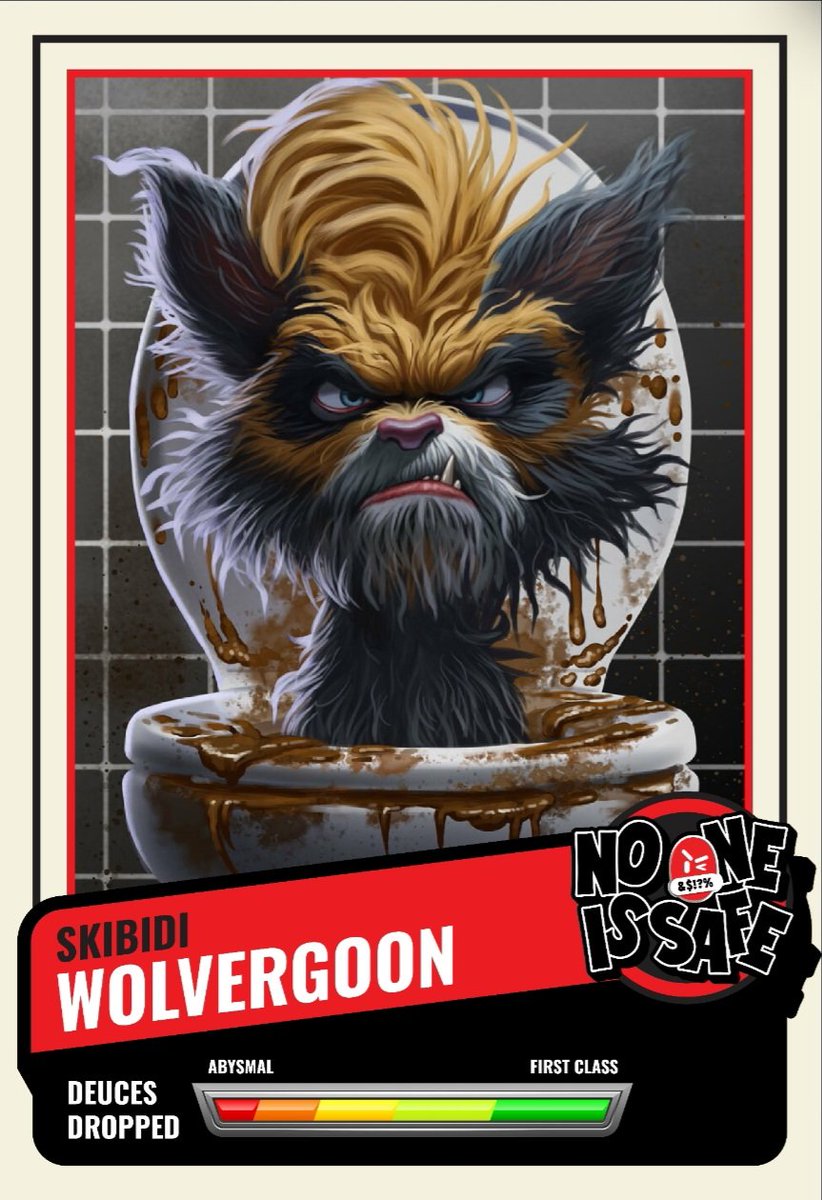 rantclickbait's tweet photo. 🚨Hi ClickBaiters! 🚨*Skibidi Wolvergoon* has crawled out of the sewers and into your nightmares! 🐺🚽 This mutant menace is one of the rarest, wildest, and most disgusting cards ever. 💩💥But there’s a catch: You’ve got to be logged in when we hit 300 million clicks to grab it! https://t.co/hUMFg0dYwD