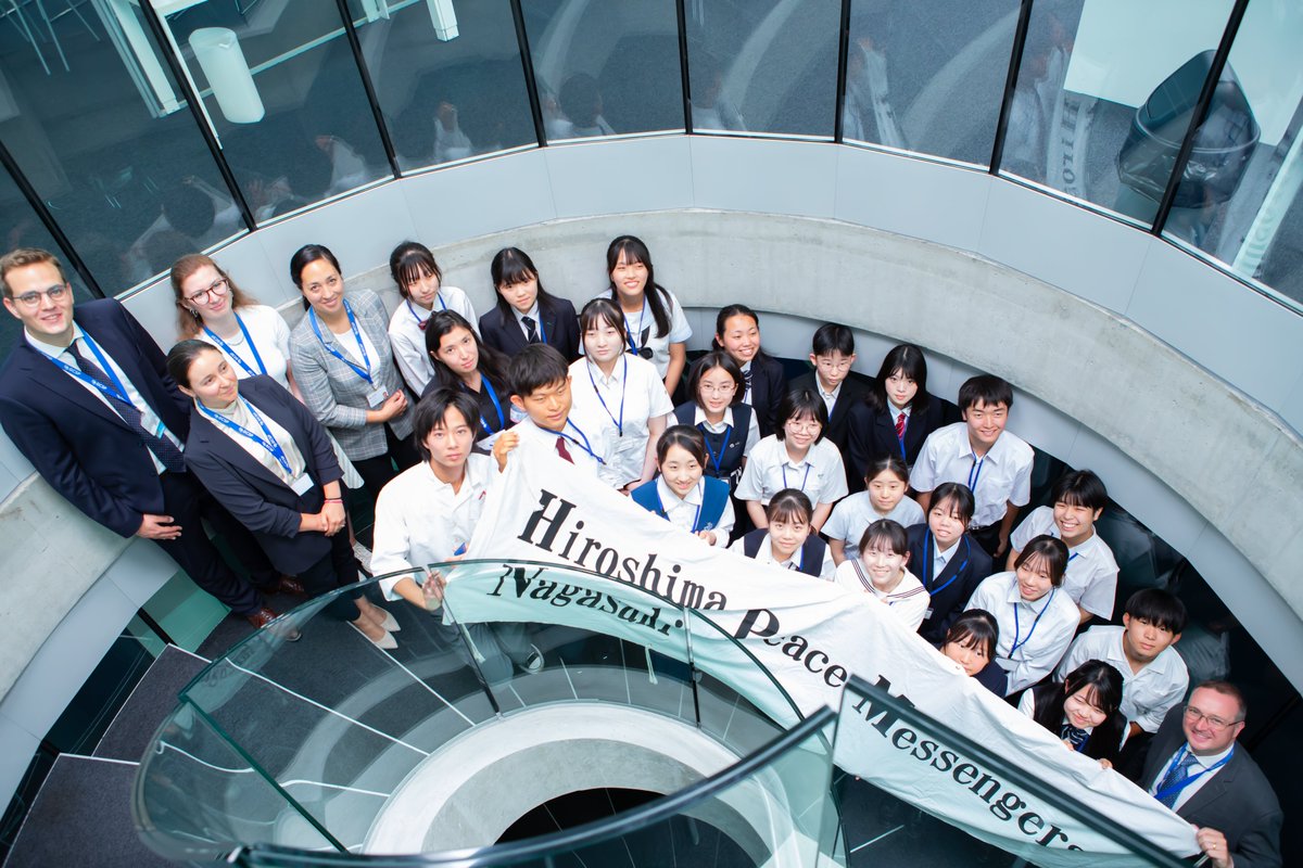 TheGCSP's tweet photo. On Wednesday 21 August, the GCSP had the privilege to welcome the Hiroshima and Nagasaki Peace Messengers, a remarkable group of 22 Japanese high school students dedicated to advocating for a world without nuclear weapons. https://t.co/EnJ3p0u0Xq