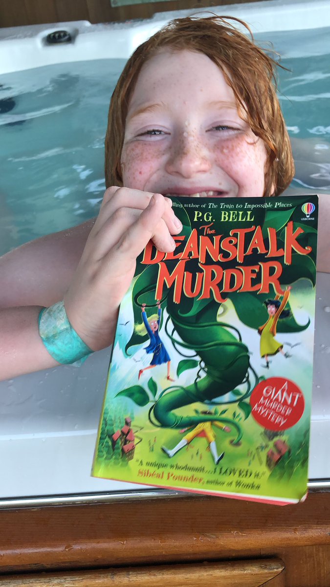 PetePisco's tweet photo. While I’m updating my holiday reading on here, should say that my son has just finished The Beanstalk Murder by @petergbell, and tells me it’s a “brilliant, amazing, fun, incredible book.” Giant praise indeed! https://t.co/QZcU1yR0il