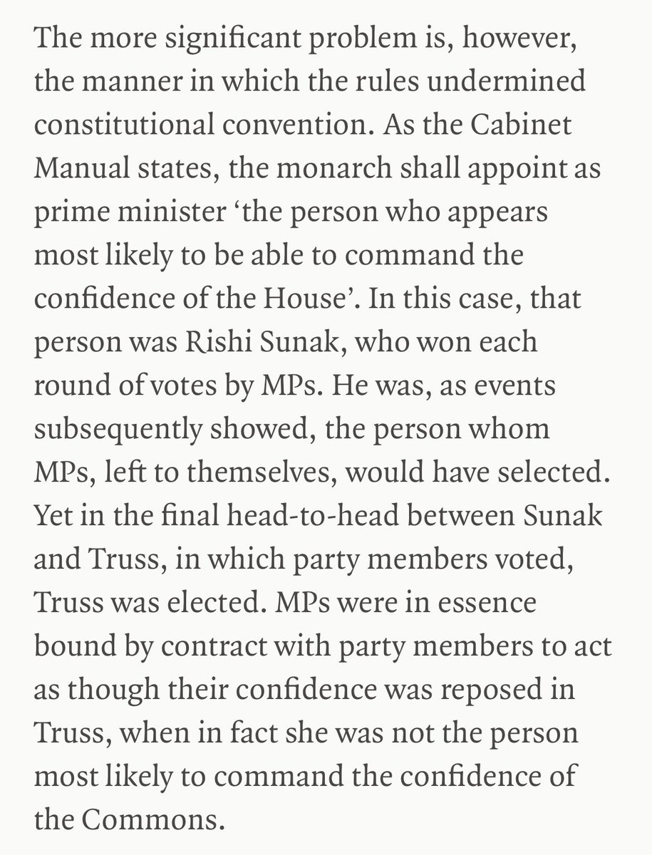 <a href="/BellaWallerstei/">Bella Wallersteiner 🇺🇦</a> <a href="/TomRHickman/">Tom Hickman</a> He noted a particular problem, insofar as the Prime Minister is meant to be the person “most likely to be able to command the confidence of the House”.