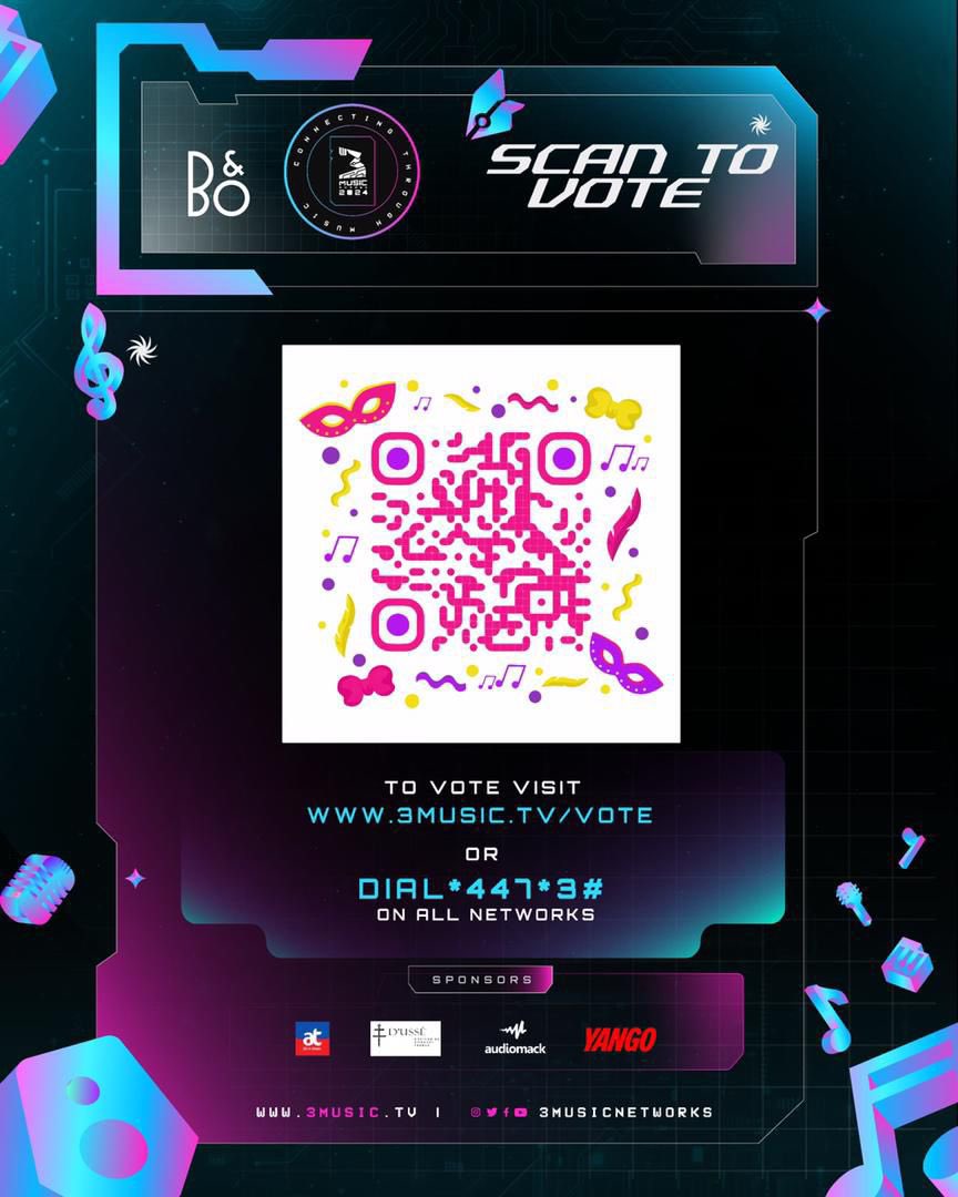 Takum represents Central Region in the Next Rated Act Category at  the 3Music Awards 2024. 

SCAN TO VOTE or 
Dial *447*3#  
or VISIT 3music.tv/vote 

#3MusicAwards24 #NextRatedAct
#CentralRegion <a href="/3musicAwards/">#3MusicAwards24</a>