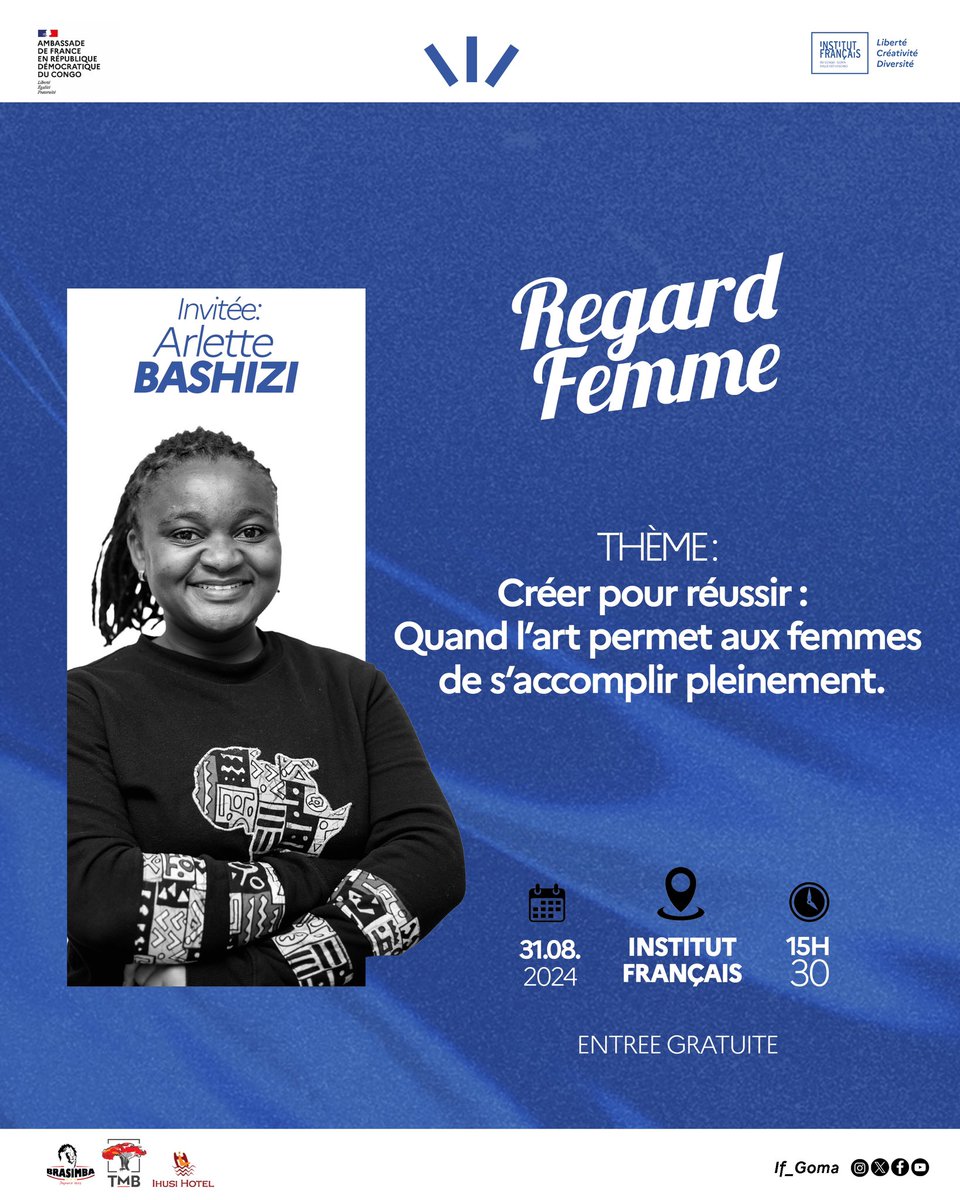 Esther N'kuba (@esthernkuba) on Twitter photo Dans Regard Femme de ce samedi 31/ 08, avec comme invitée <a href="/ArletteBashizi/">Arlette BASHIZI</a> une photographe documentaire et photo journaliste talentueuse, venez découvrir comment la créativité peut être un puissant vecteur de réussite pour les femmes. 👩🏾
À très bientôt! Dans Regard Femme de ce samedi 31/ 08, avec comme invitée <a href="/ArletteBashizi/">Arlette BASHIZI</a> une photographe documentaire et photo journaliste talentueuse, venez découvrir comment la créativité peut être un puissant vecteur de réussite pour les femmes. 👩🏾
À très bientôt!