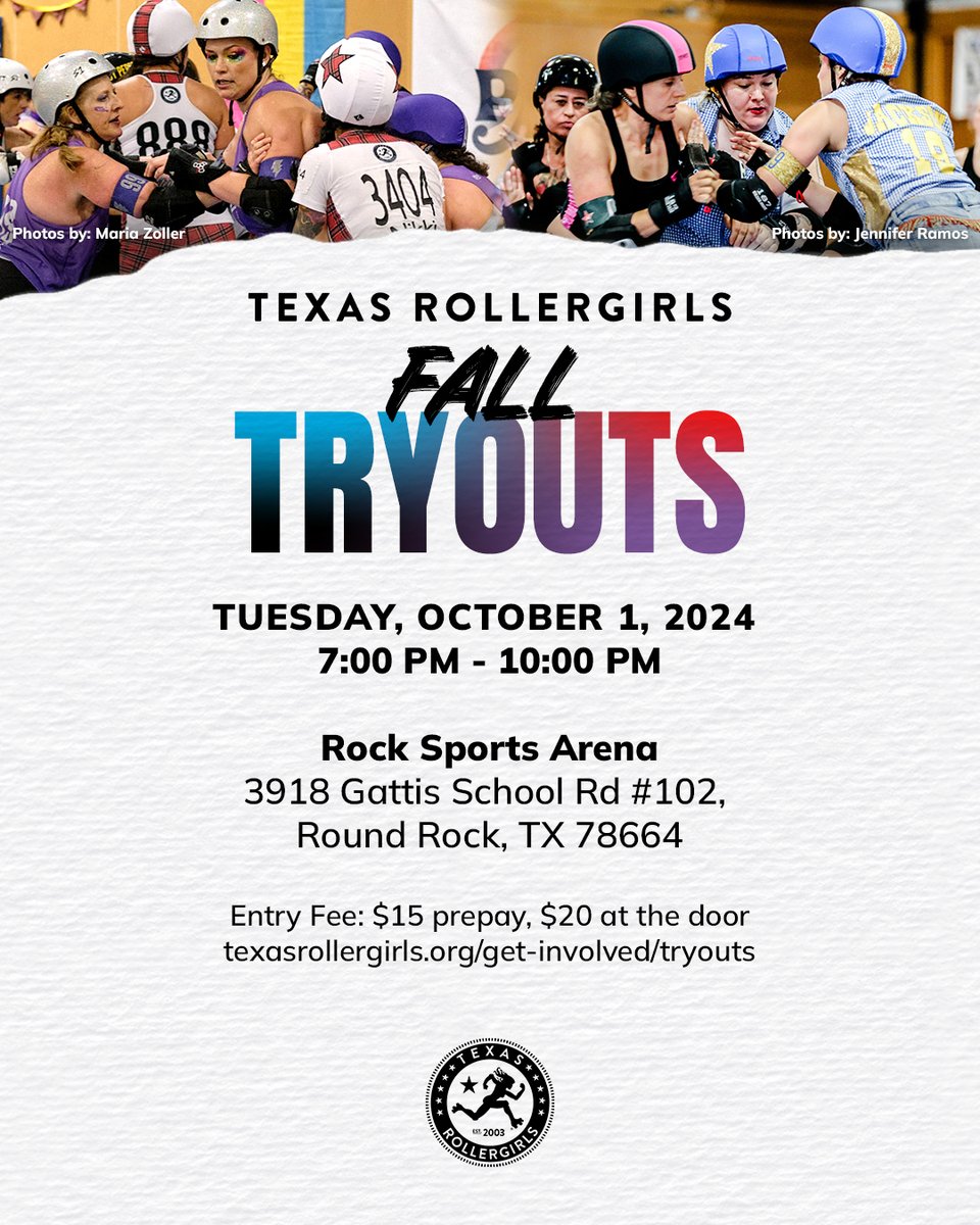 Here’s your chance to become a part of the Texas Rollergirls! Join us for tryouts and experience the camaraderie, teamwork, and high energy that define our league. Secure your tryout spot, fill out our questionnaire, bit.ly/FallTryouts-Qu…