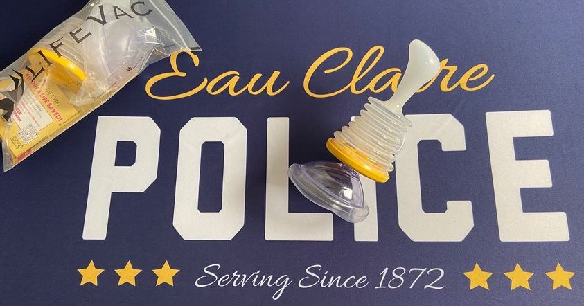 Last week, ECPD Officer Mark Vang utilized a LifeVac Choking Rescue Device to help save a 21-year-old man that had a piece of food lodged in his throat. The LifeVac and effective Heimlich maneuver applications helped to dislodge the food. Phenomenal job Officer Vang!