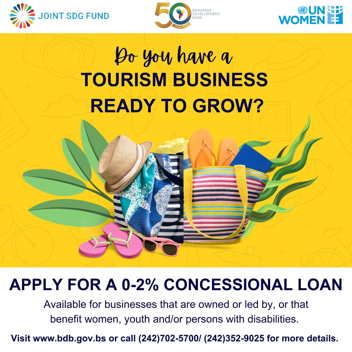 BahDevBank's tweet photo. Do you know a tourism, agriculture, or creative business owner? Don’t let them miss this dynamic opportunity! 💰💫

Businesses owned by, led by or that benefit women, youth and/or persons with disabilities are encouraged to apply today! 

🔗 https://t.co/zO1fYaFMcQ https://t.co/zEWJhFDUdu