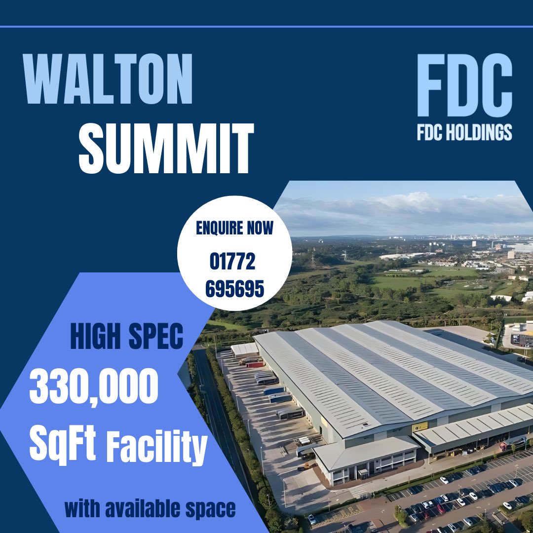 FDCLtd's tweet image. Looking for storage solutions? We’ve got space available at our Walton Summit facility! Secure, flexible, and ready to accommodate your needs. Get in touch to learn more. 📦🏢 

☎️ 01772 695695
📧 enquiries@fdcholdings.co.uk
💻 fdcholdings.co.uk 

#FDCHoldings #WaltonSummit