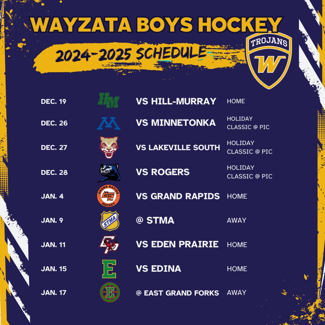 WHS_boyshockey's tweet photo. 2024-25 Official Schedule is ready! https://t.co/kDec1o8SOF