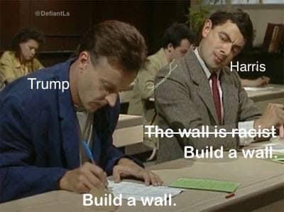 00001Kat's tweet image. Omg. I hope the rest of #democrats in Congress also plagiarize Trump’s ideas. Funding shouldn’t be an issue then, right?? When she loses in November, ofc #BuildThatWall #BorderCrisis #KamalaHarrisBorderCzar implement that right NOW!!