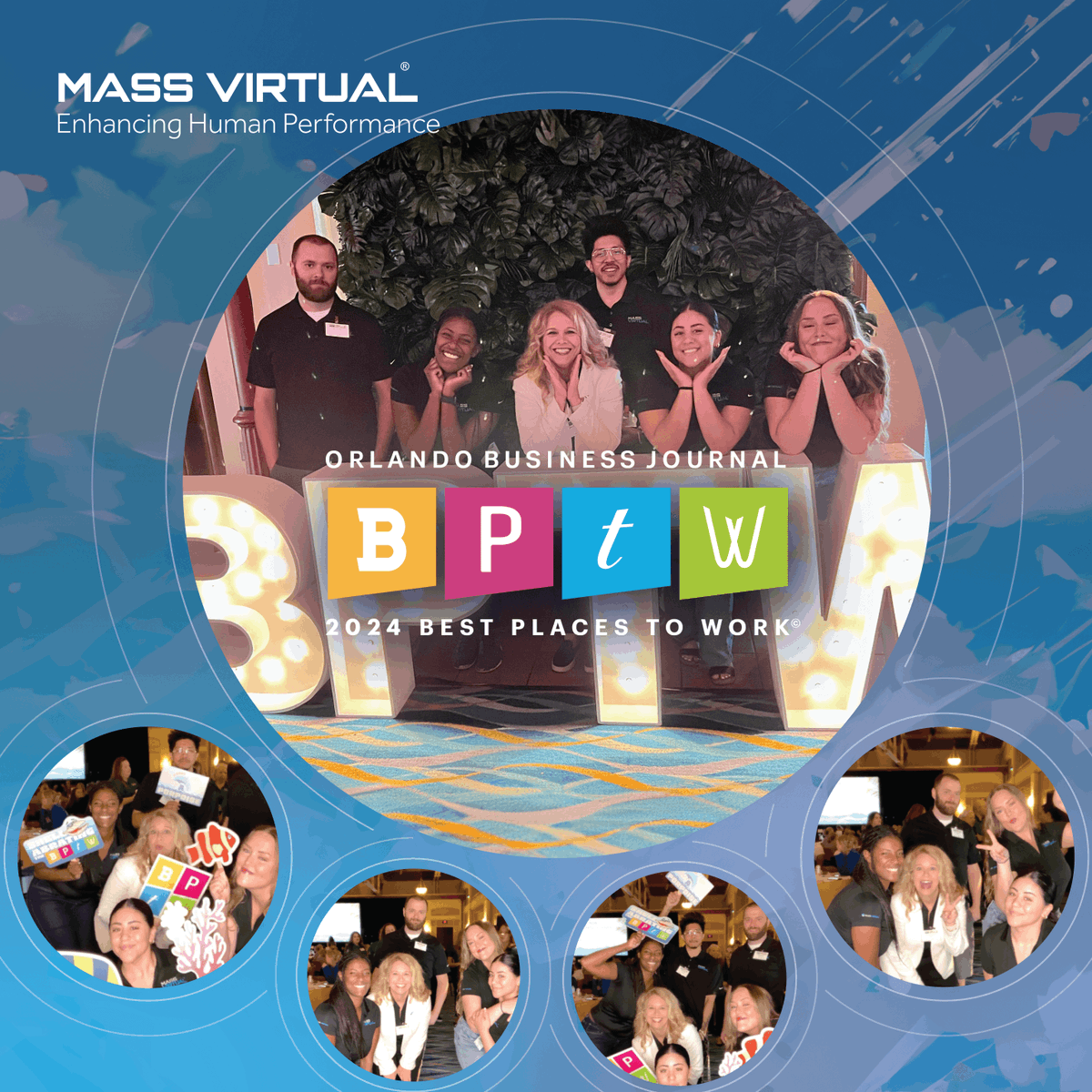 MassVirtual's tweet photo. We had the best time celebrating our incredible team at the Orlando Business Journal's Best Places to Work Awards! 🤩

We look forward to continuing to build an exceptional workplace!

#BestPlacesToWork #BestTeam https://t.co/nVRbxUDsj4