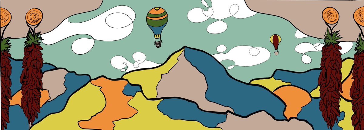 HMC_art's tweet photo. Mural designs commissioned by the University of New Mexico Art Museum! 
 
The museum assistants voted on which design they thought would make the best mural in the UNM Art Museum break room. The first photo shared was the selected design.

Which design would you have voted for? https://t.co/FhYUwpzncz