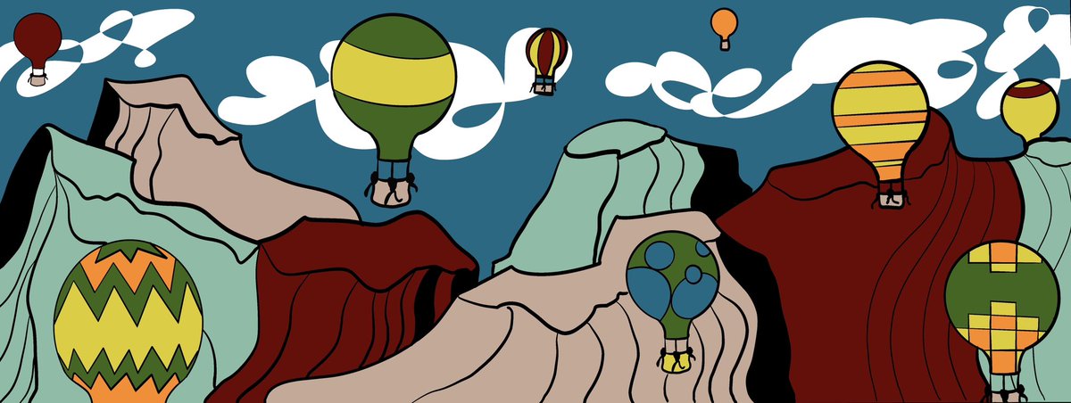 HMC_art's tweet photo. Mural designs commissioned by the University of New Mexico Art Museum! 
 
The museum assistants voted on which design they thought would make the best mural in the UNM Art Museum break room. The first photo shared was the selected design.

Which design would you have voted for? https://t.co/FhYUwpzncz