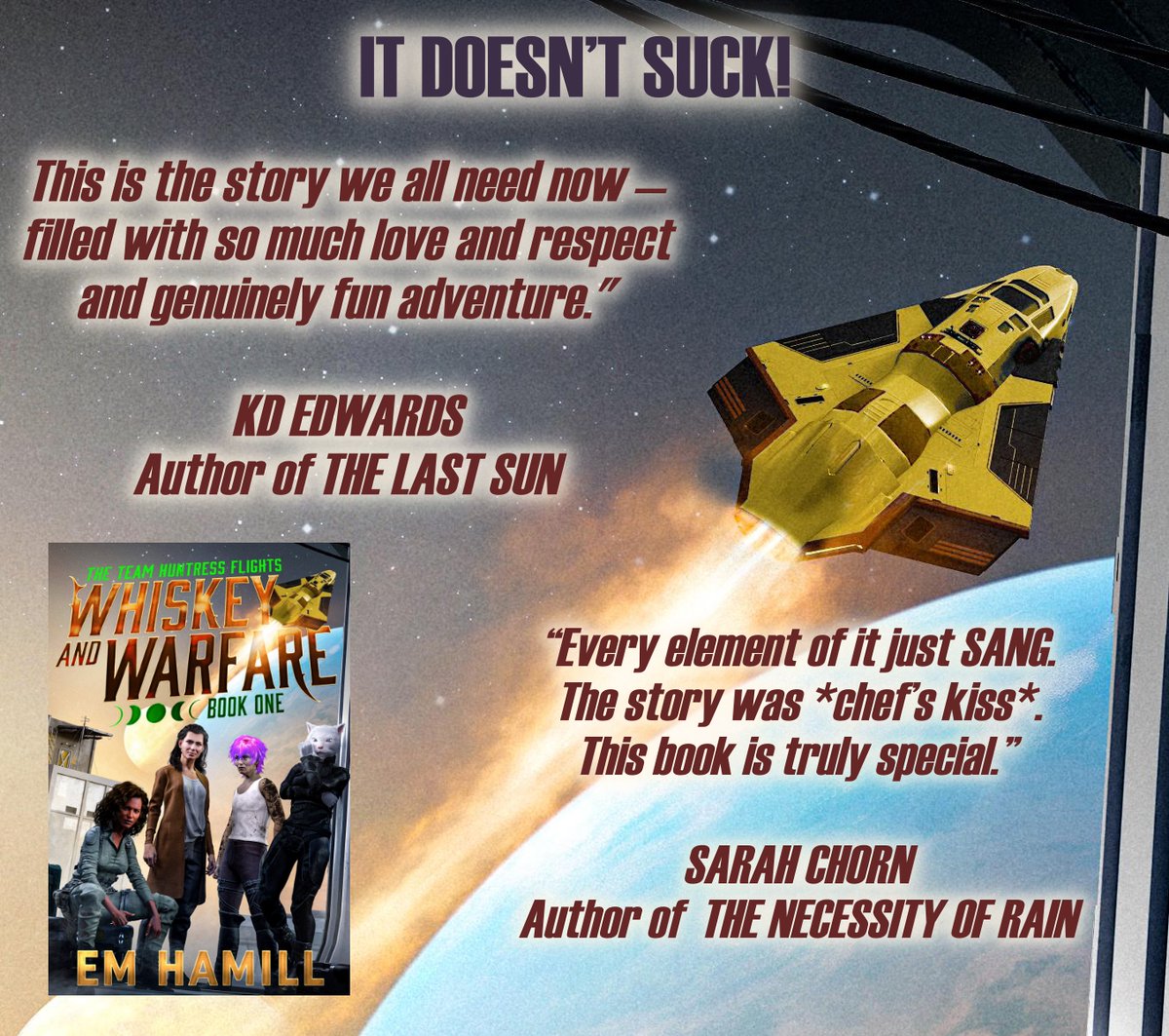 Reviews are coming in! I'm thrilled that <a href="/KDEdwards_NC/">KD Edwards is almost done with THE MISFIT CARAVAN</a> and <a href="/BookwormBlues/">Sarah Chorn♿️🏳️‍🌈</a> had lovely things to say about it.  ARCs available at  Book Sirens booksirens.com/book/ZZN2E68/U… &amp; Net Galley: netgalley.com/catalog/book/4…
Preorders: amzn.to/3YWglLp 
 #scifibooks #friendshipgoals #loveislove