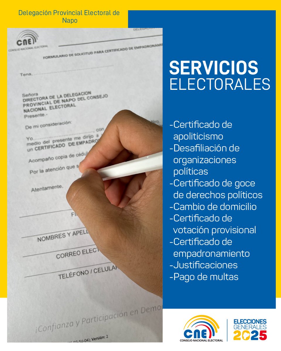 cnenapo's tweet photo. #ServiciosElectoralesEc | Conoce los trámites que puedes realizar en nuestras instalaciones. "El cobro de multas corresponde a comicios anteriores al #ReferéndumYConsulta2024 🗳️; y se lo realiza de lunes a jueves hasta las 16:45; mientras que, los días viernes hasta las 15:30. ⏰ https://t.co/ZXcD5X78Sq