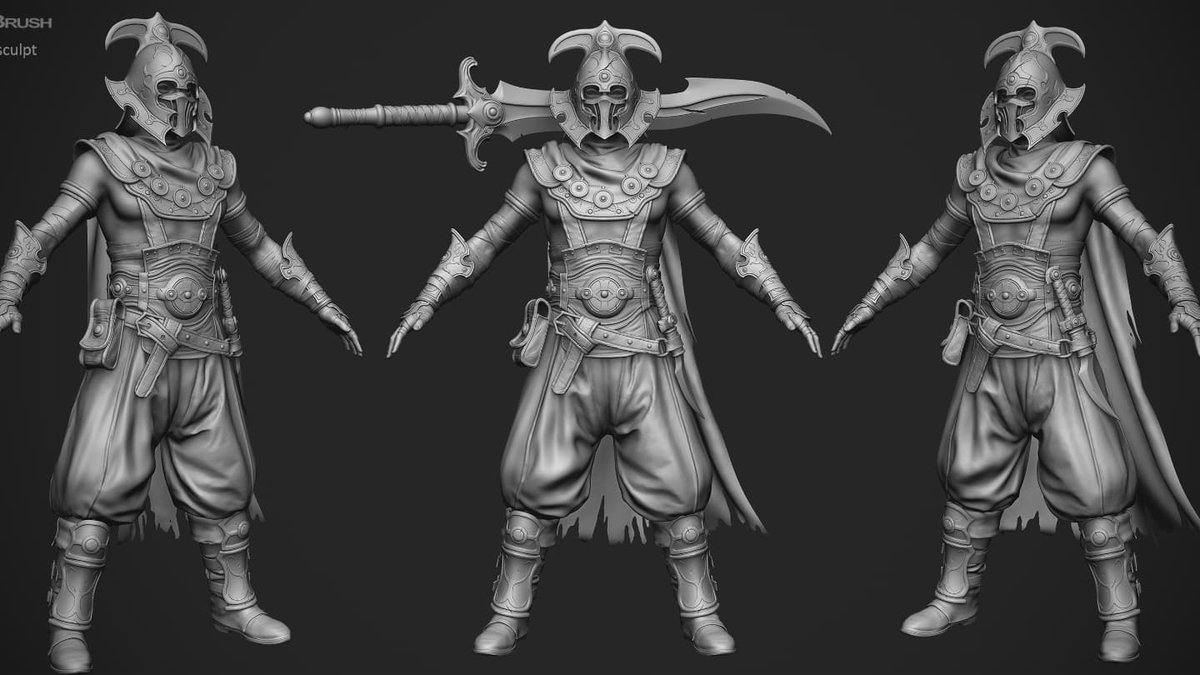 ncollings's tweet photo. New in-game character done at home for fun. 
 #UnrealEngine5 #substancepainter #blender #zbrush https://t.co/3IWxYDgooZ