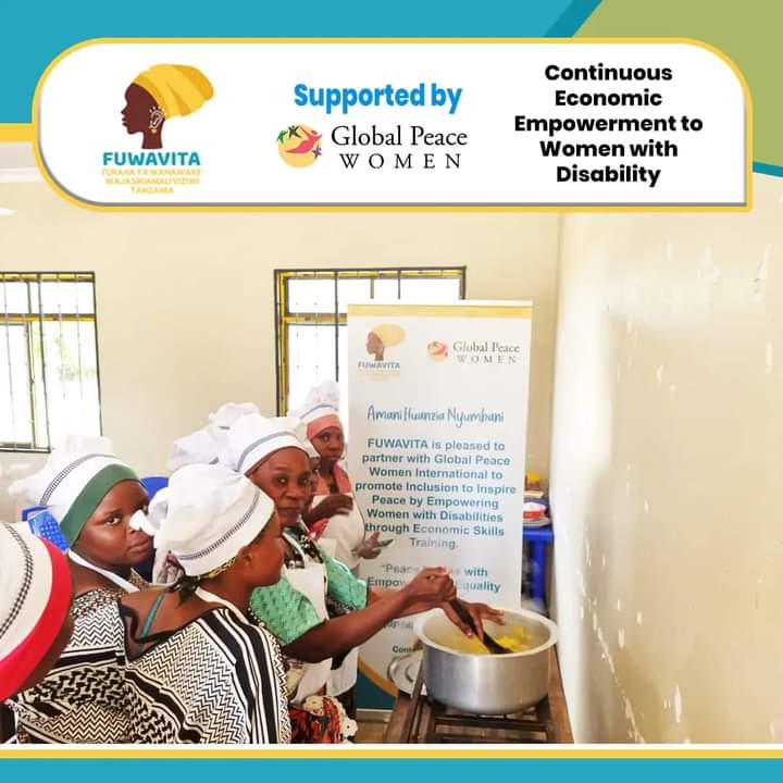 fuwavita's tweet photo. Economic empowerment skills training to women with Disabilities in the Rufiji District.We thank @GlobalPeace #GlobalPeaceWomenInternational for supporting this program https://t.co/qRFxM0XBZh
