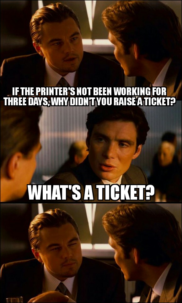 AuvikOfficial's tweet image. Three days and no printer? Maybe it’s time we all learn what a ‘ticket’ is y’all... 😏

#IT101 #TechLaughs