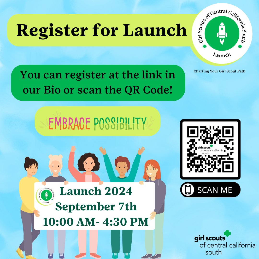 GSCCS's tweet photo. 🎉✨ Get ready for Launch 2024: Charting Your Girl Scout Path! 🌟 Join us on September 7th for a day of community, learning, and fun! Workshops, opportunities, and family activities await. Don’t miss out—check our event calendar for details! 👋
👉 Click Here for More Info! https://t.co/QKNmANeFbE