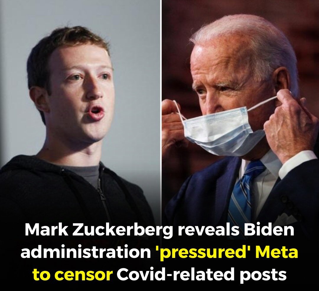 aiims149398's tweet photo. Meta CEO, Mark Zuckerberg, expresses regret over COVID-era content censorship due to 'pressure' from the Biden admin. Zuckerberg admits to briefly demoting #HunterBiden content pre-election due to an FBI warning. He's ready to 'push back' if similar situations arise in the future https://t.co/xHCnS8o67s