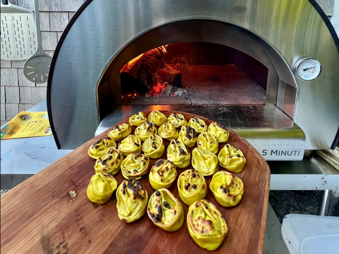 In honor of the last week of summer, our team tested a couple of new cooking methods for our dumplings. Annie added defrosted dumplings to a wood fired pizza oven at 500F and cooked for 45 seconds - 

Here are your markets for the week to grab dumplings: 
meimeidumplings.com/dumplinglocator