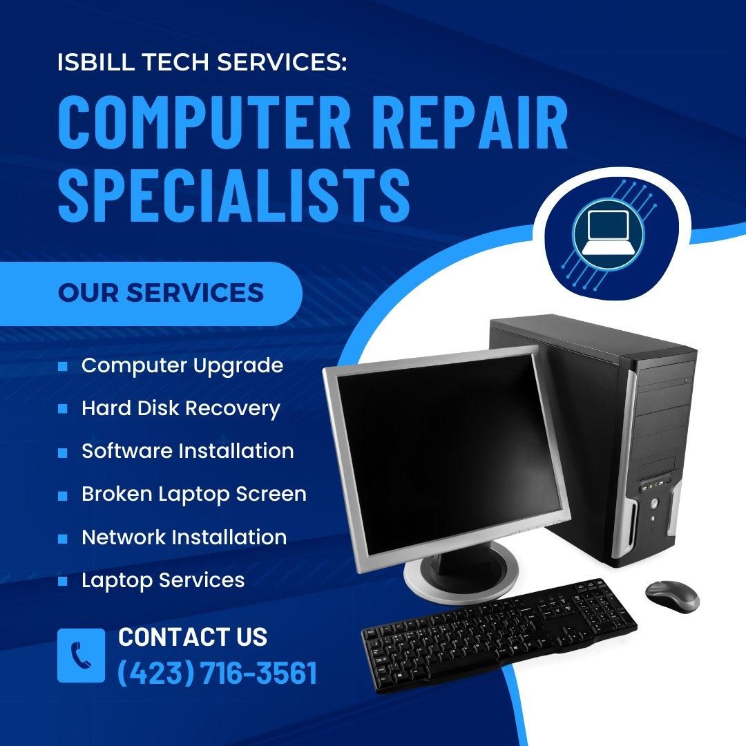 IsbillTech's tweet image. We offer unbeatable options and recommendations when it comes to computer repair and maintenance.

If you need help with anything tech, call 423-716-3561. 📞📱

#computerrepair #devicerepair #isbilltech #isbilltechservices #fyp #clevelandtn