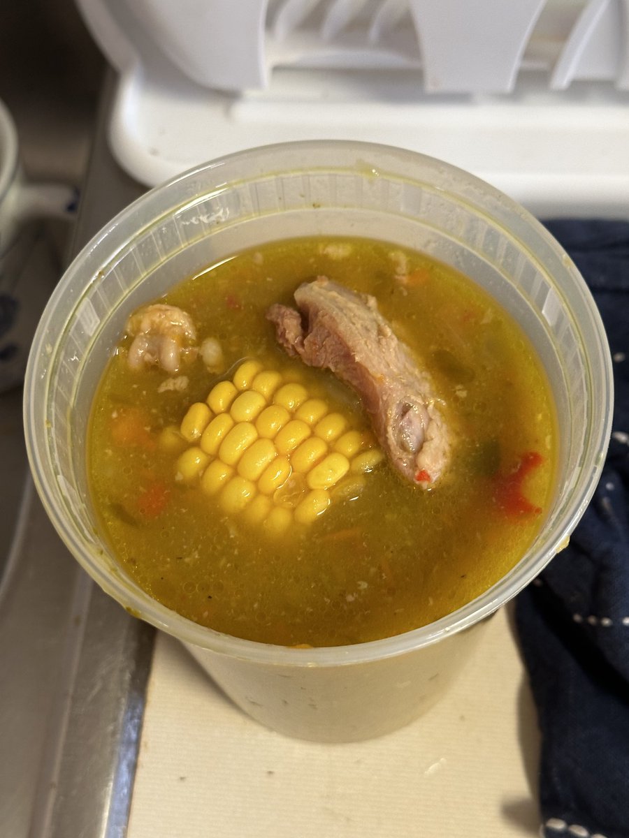 fomoco36's tweet photo. My Dominican neighbor bought me pork sancocho!! Sooooo delicious!!! https://t.co/ViDwWQqACd