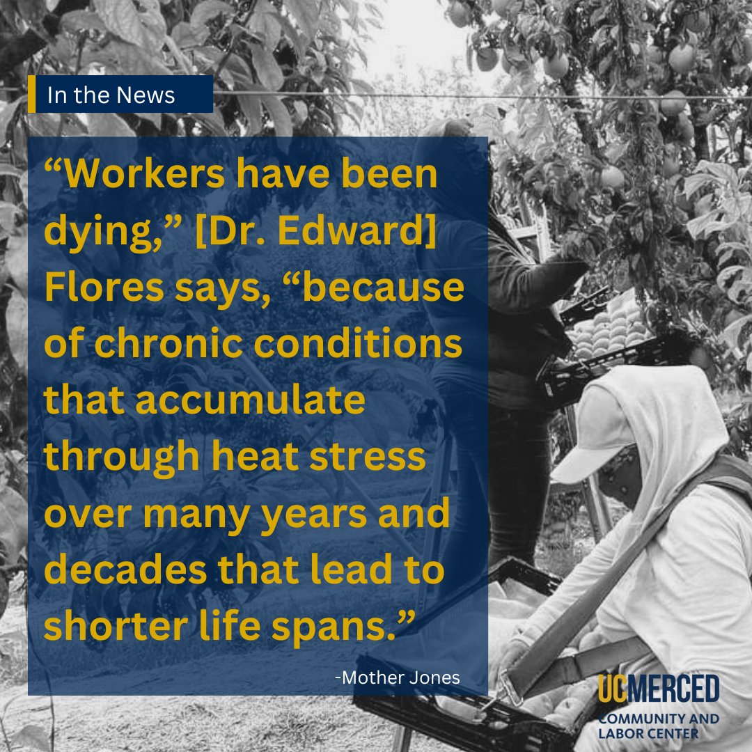 The adversity brought on by the climate crisis, Flores said, makes it “all the more important to safeguard workers’, outdoor workers’, health and well-being with improved standards and enforcement.” READ MORE: shorturl.at/Uy365 

#Farmworkers #Climate #MotherJones