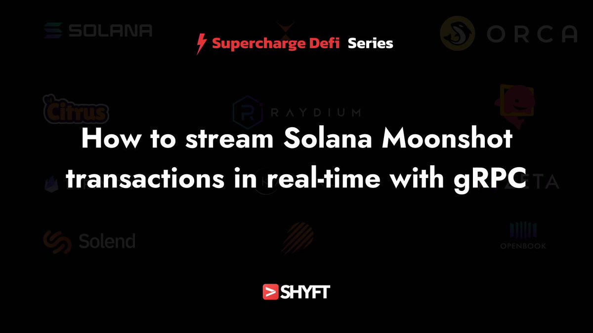 Shyft_to's tweet photo. 🚀Just dropped a new blog! This time we are making building on  @moonshotdotcc data super easy. 

•  Learn how to stream Solana Moonshot transactions in real-time using gRPC. 

We’ll show you how Shyft makes it easy to get the data you need to trade on Moonshot and tap into  profits with superfast and fault-tolerant Shyft gRPC network. #superchargedefi
 👇
