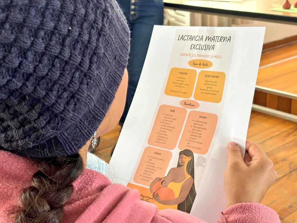 InfanciaEc's tweet photo. 📍#Riobamba | En el Círculo de Mujeres Lactantes🤱 organizado por @unicefecuador y @FLACSOec capacitamos a la comunidad de las parroquias Maldonado, Veloz y Lizarzaburu sobre la importancia de la lactancia materna para prevenir la #DesnutriciónCrónicaInfantil 😉

#LaNuevaInfancia https://t.co/Lfz5heu8xm