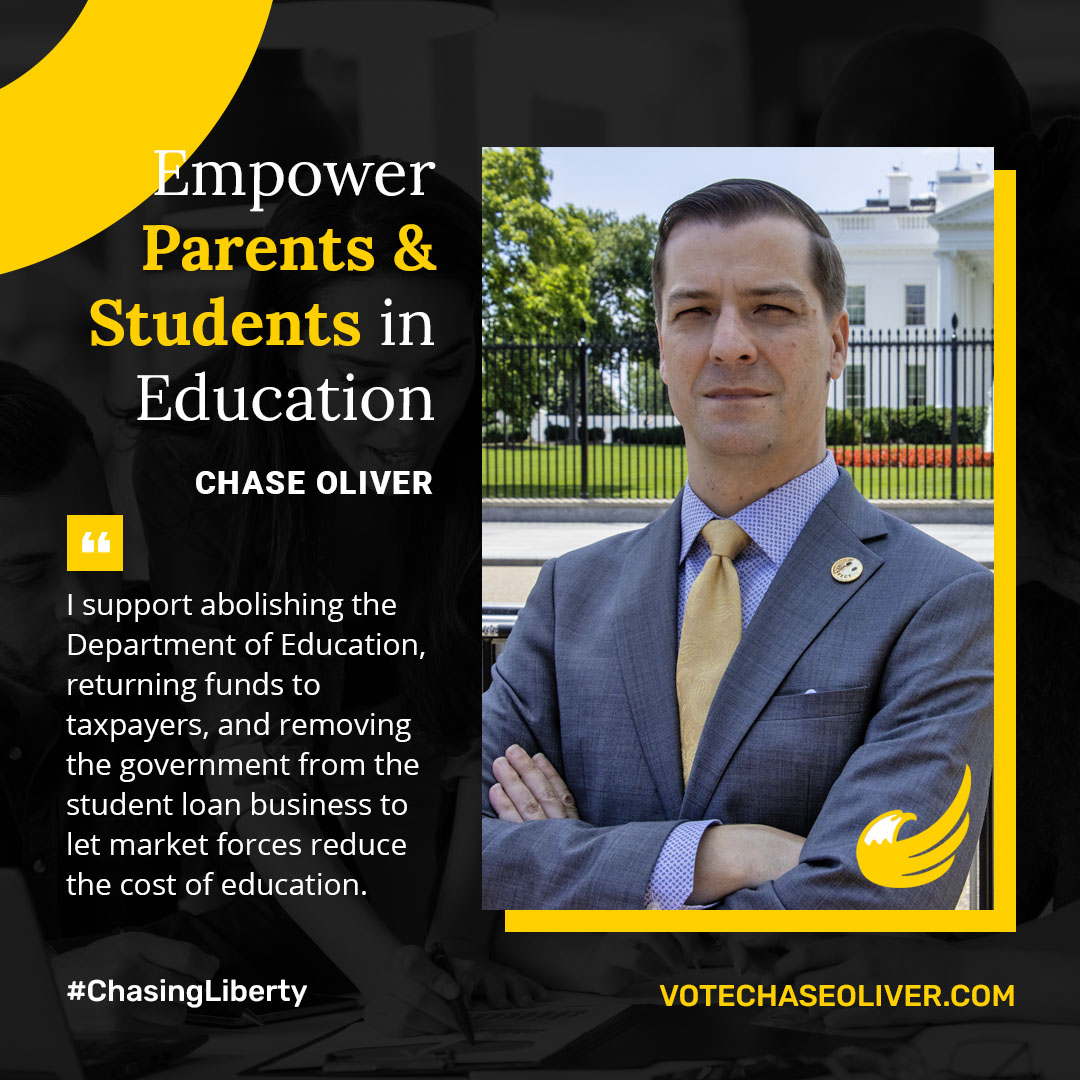 LPTexas's tweet photo. @ChaseForLiberty believes that parents know what is best for their children, and the federal government doesn't! Get the federal government OUT of education!

https://t.co/Vn6mGUwTsK

#WhyLibertarian #VoteLibertarian #ChasingLiberty https://t.co/lQedyBy0rf