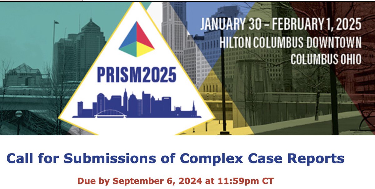 It's time for submissions for Complex Case Reports for the 2025 Annual Meeting and the deadline is in 10 days.

The Complex Cases will be presented on Friday, January 31st during the meeting. 

Follow the link below to submit your case report
bit.ly/476uzeo