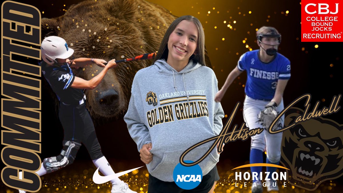 College Bound Jocks (@collegebdjocks) on Twitter photo 🚨🚨 COMMITMENT ALERT 🚨🚨
Congrats to 2025 MIF, <a href="/addisonc2025/">Addison Caldwell</a> (<a href="/04_Finesse/">Finesse 18u Dreher/Peters</a>), on her commitment to <a href="/OaklandSoftball/">Oakland Softball</a>. Never wavering from a little setback, Addison stayed true to herself and landed in a fabulous spot. You will be great for the Grizzlies!!!
#GetCollegeBound 🚨🚨 COMMITMENT ALERT 🚨🚨
Congrats to 2025 MIF, <a href="/addisonc2025/">Addison Caldwell</a> (<a href="/04_Finesse/">Finesse 18u Dreher/Peters</a>), on her commitment to <a href="/OaklandSoftball/">Oakland Softball</a>. Never wavering from a little setback, Addison stayed true to herself and landed in a fabulous spot. You will be great for the Grizzlies!!!
#GetCollegeBound