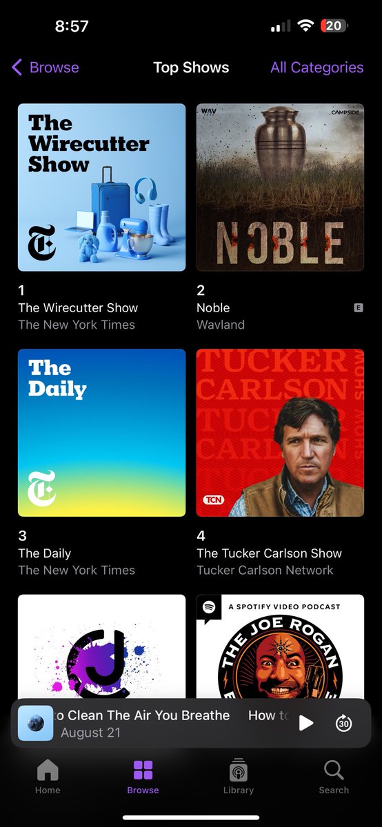 Absolutely insanity to see The @Wirecutter Show at #1 across all of  <a href="/ApplePodcasts/">Apple Podcasts</a>… so unbelievably proud of the whole team 💙