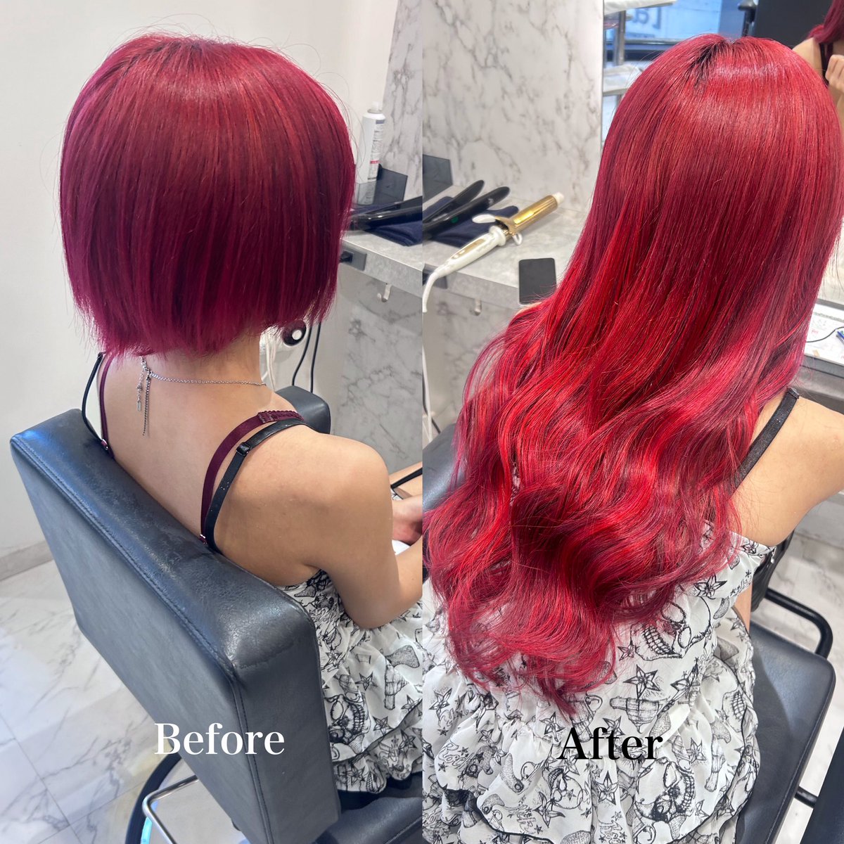 派手髪ロングスタイル🍒 シールエクステ原色コース80枚 原色もお色味