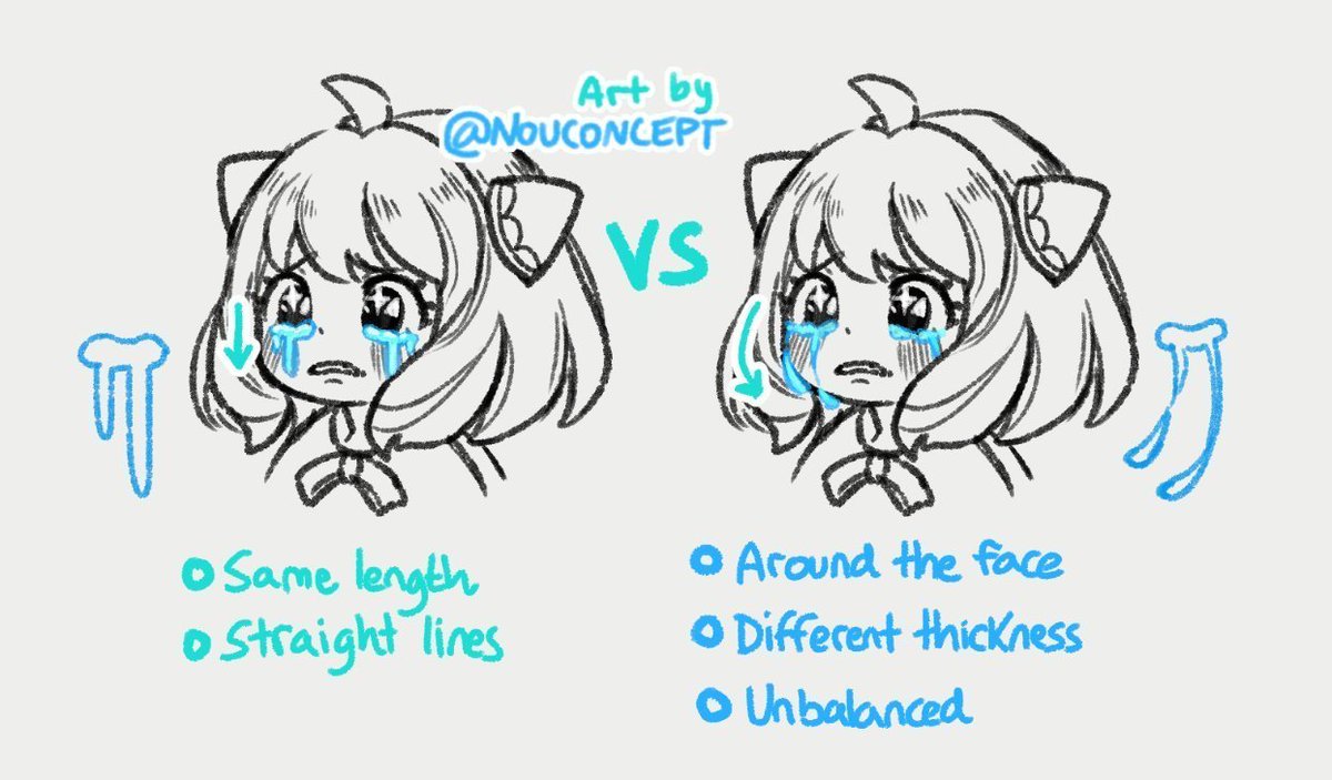nouconcept's tweet image. different ways of drawing different things ✨🩵