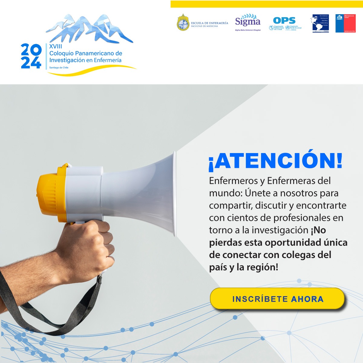 Buscar avanzar en el desarrollo de la enfermería, junto a compartir las buenas prácticas e innovaciones son algunos de los temas a tratar en el XVIII Coloquio Panamericano de Investigación en Enfermería 👏🏼

👉🏼 Inscríbete aquí coloquioenfermeria2024.cl/inscripciones