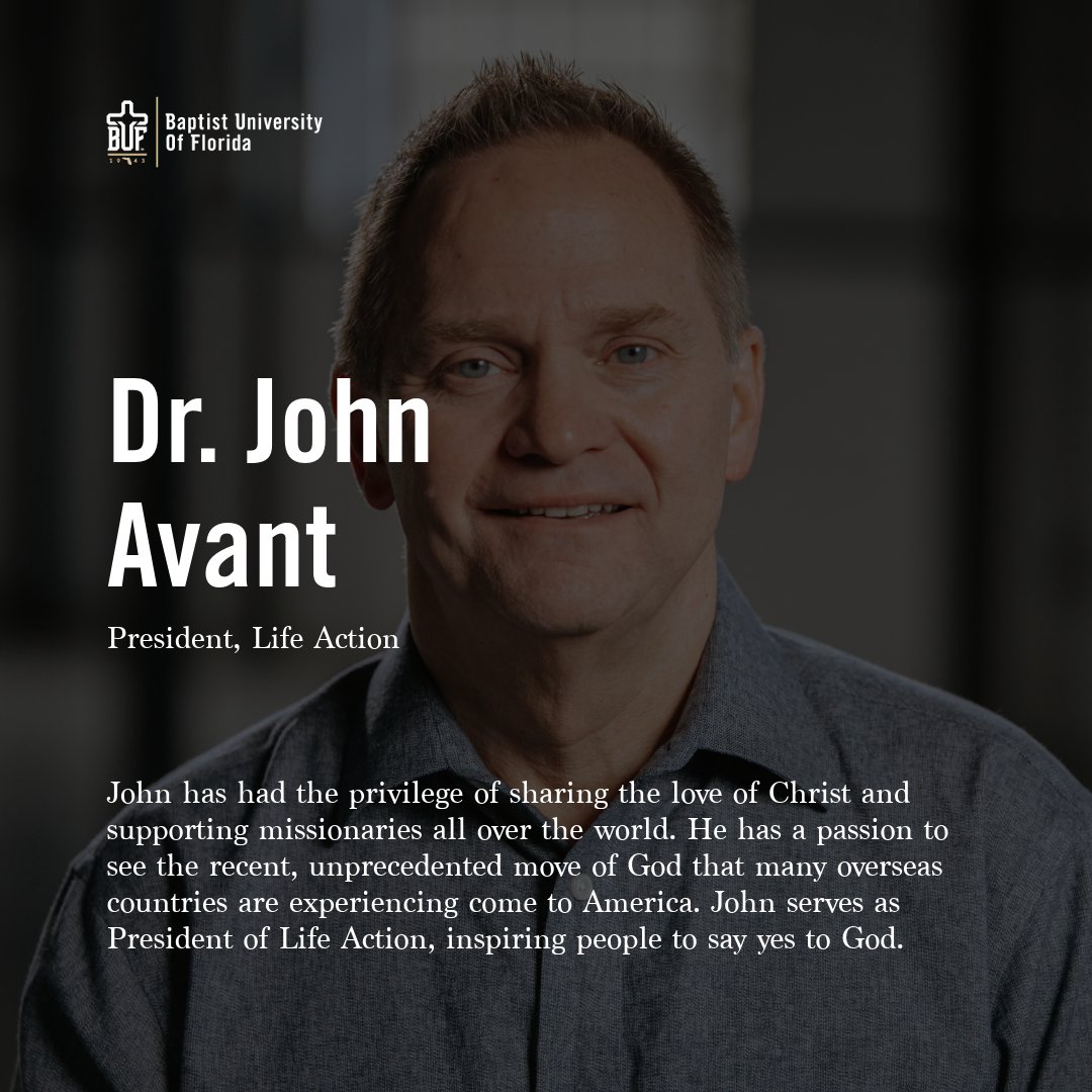 BUF CHAPEL | <a href="/johnavant/">John Avant</a>

We believe the Bible is the divinely inspired and revealed Word of God and our God is worthy of our worship. So we gather together as a university community to worship Him.  

View our chapel lineup at buf.edu/events!