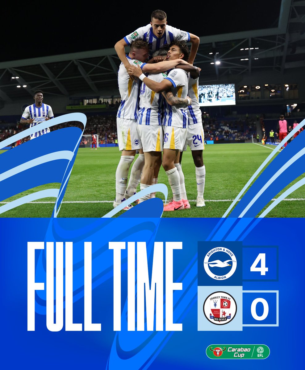 OfficialBHAFC's tweet image. FT: A convincing @Carabao_Cup win! 🔥

[4-0] 📲 #BHAFC // #BHACRA 🔵⚪️