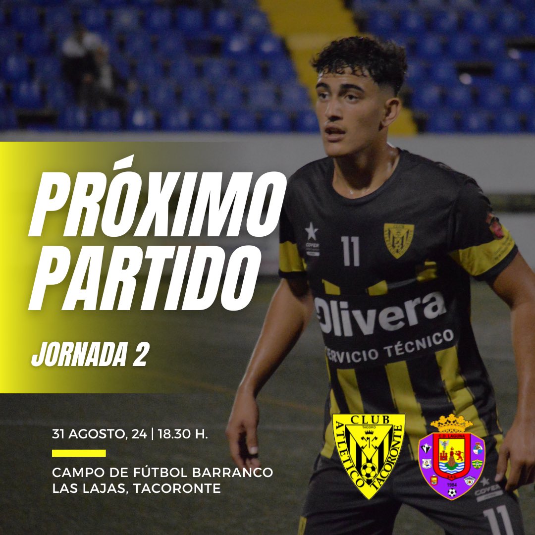 atltacoronte's tweet photo. 🟡 #JORNADA2

¡Los nuestros ya se preparan para lo que viene!

🏟️ Campo de Fútbol Barranco Las Lajas, Tacoronte.
🆚 @CD_LAGUNA1984. 
🗓️ 31 de agosto, 2024.
🕡 18:30. 

¡AFICIÓN, TE ESPERAMOS! 💛🖤 

📲#VamosAvispones🐝
#AtléticoTacoronte #RegionalPreferente https://t.co/HE2XkvxqZv